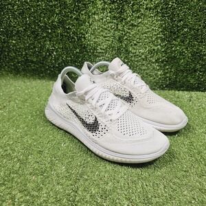 Nike Free RN Flyknit 2018 White Platinum Athletic Sneakers 942839-100 Womens 8